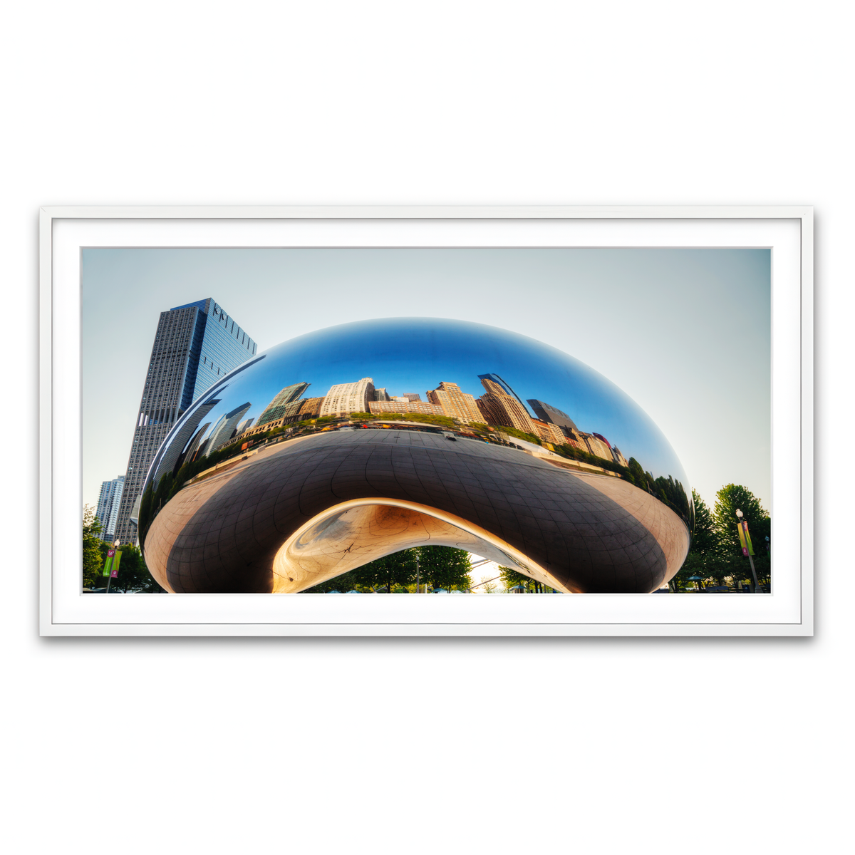 Framed Print 2x1 White