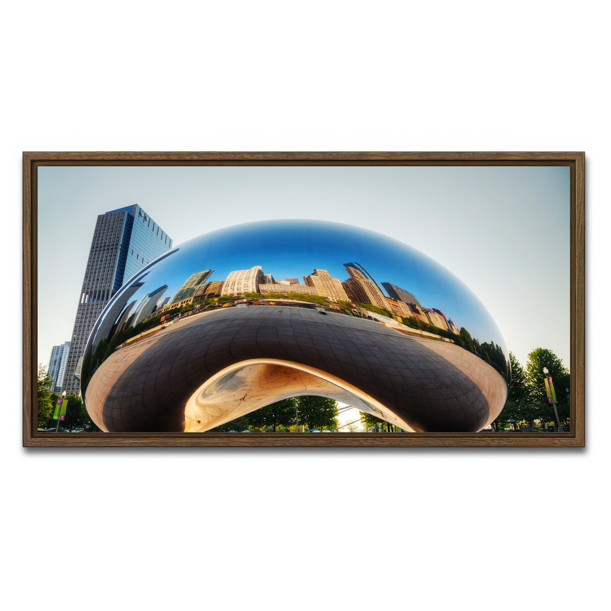 AUTO-MOCKUP WHITE | Cloud Gate | 1 Piece | Walnut Framed Canvas | group=2x1