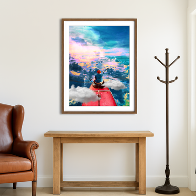 AUTO-MOCKUP ROOM | Cloud Boat Design Wall Art