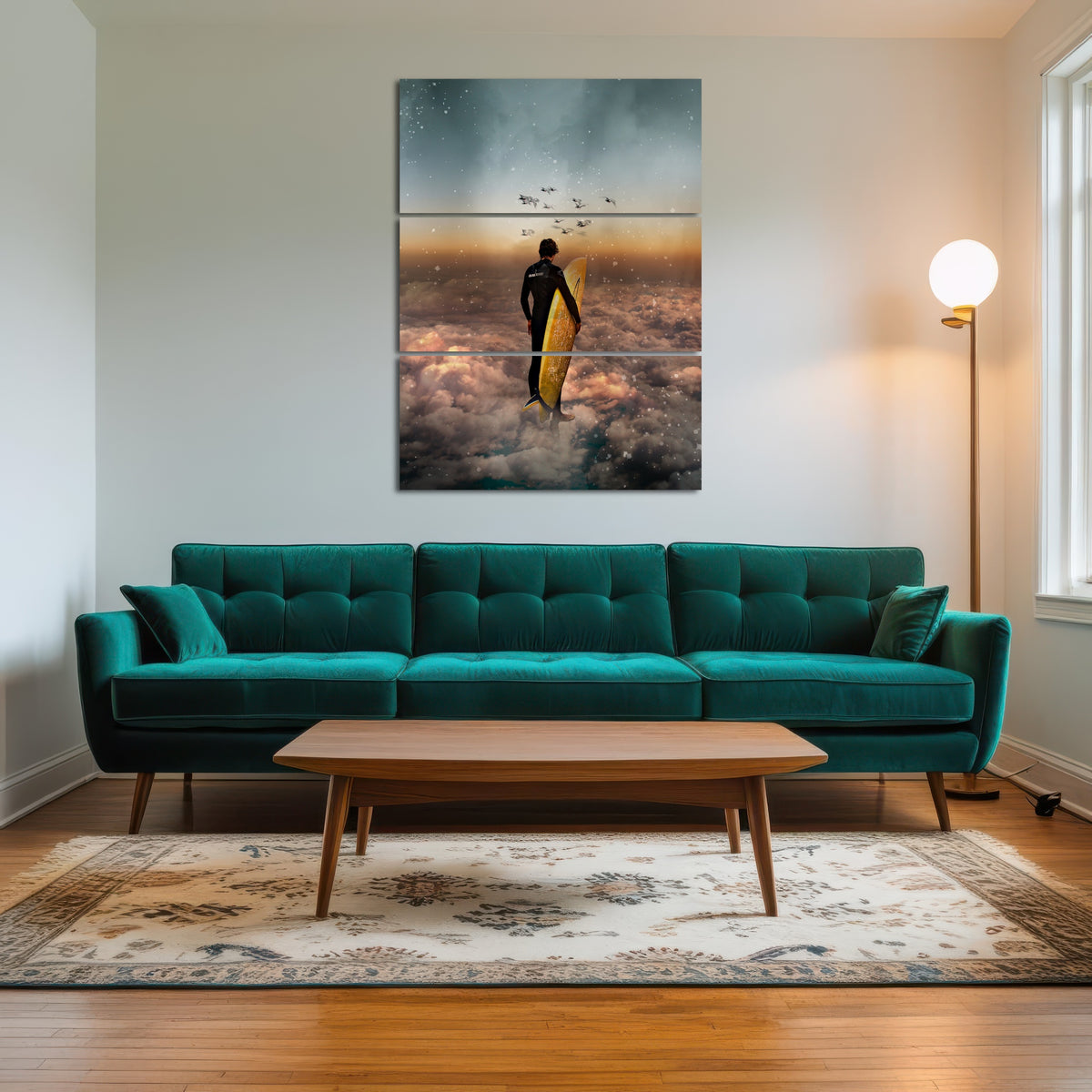 AUTO-MOCKUP ROOM | Cloud surf canvas art