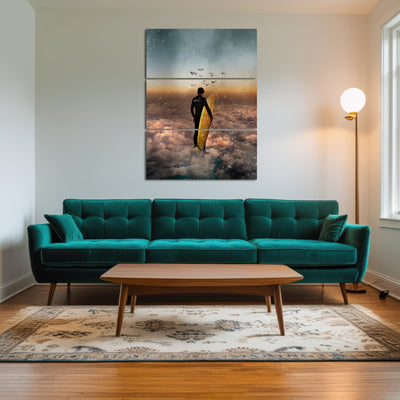 AUTO-MOCKUP ROOM | Cloud surf canvas art