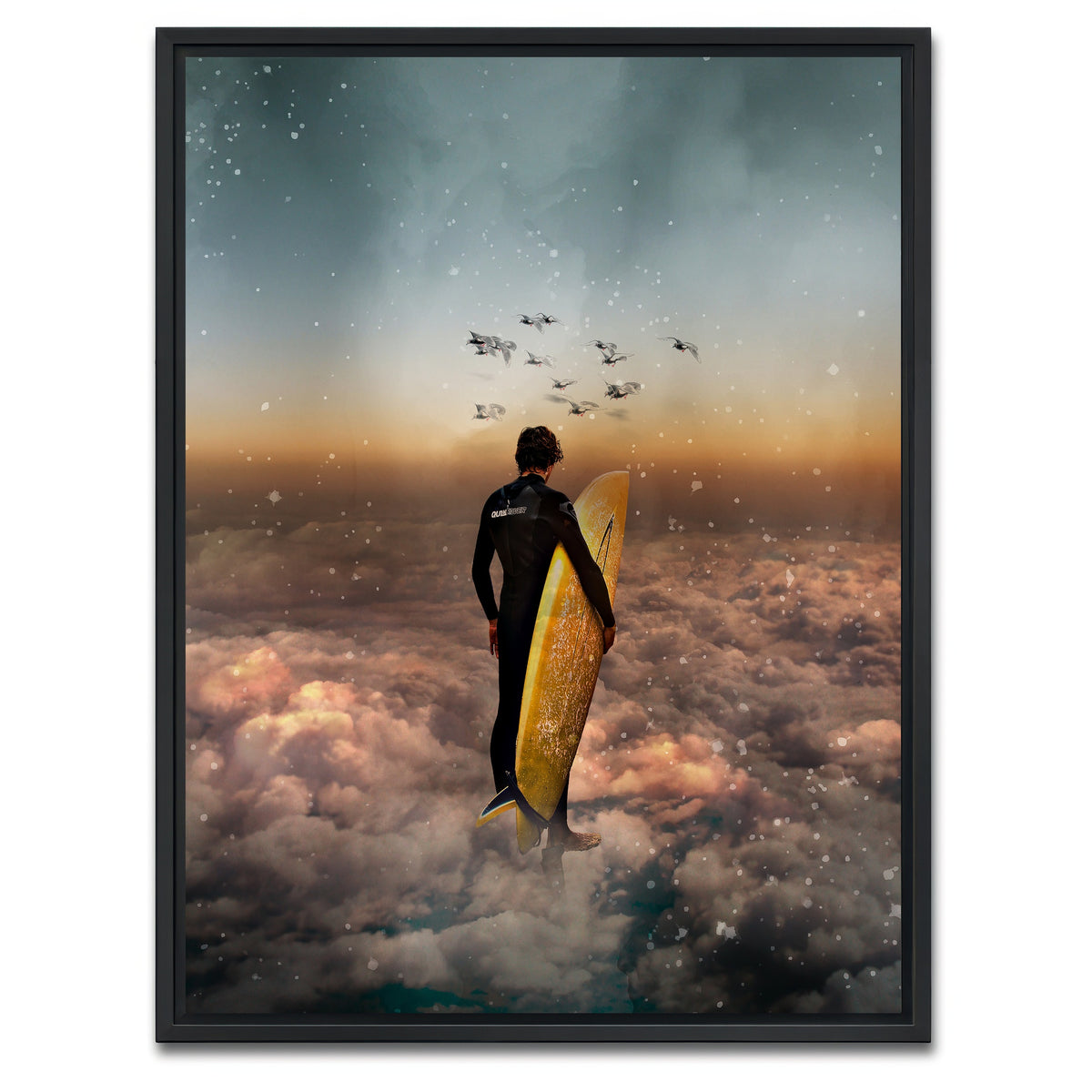 AUTO-MOCKUP WHITE | Cloud surf canvas art | 1 Piece | Black Framed Canvas | group=3x4