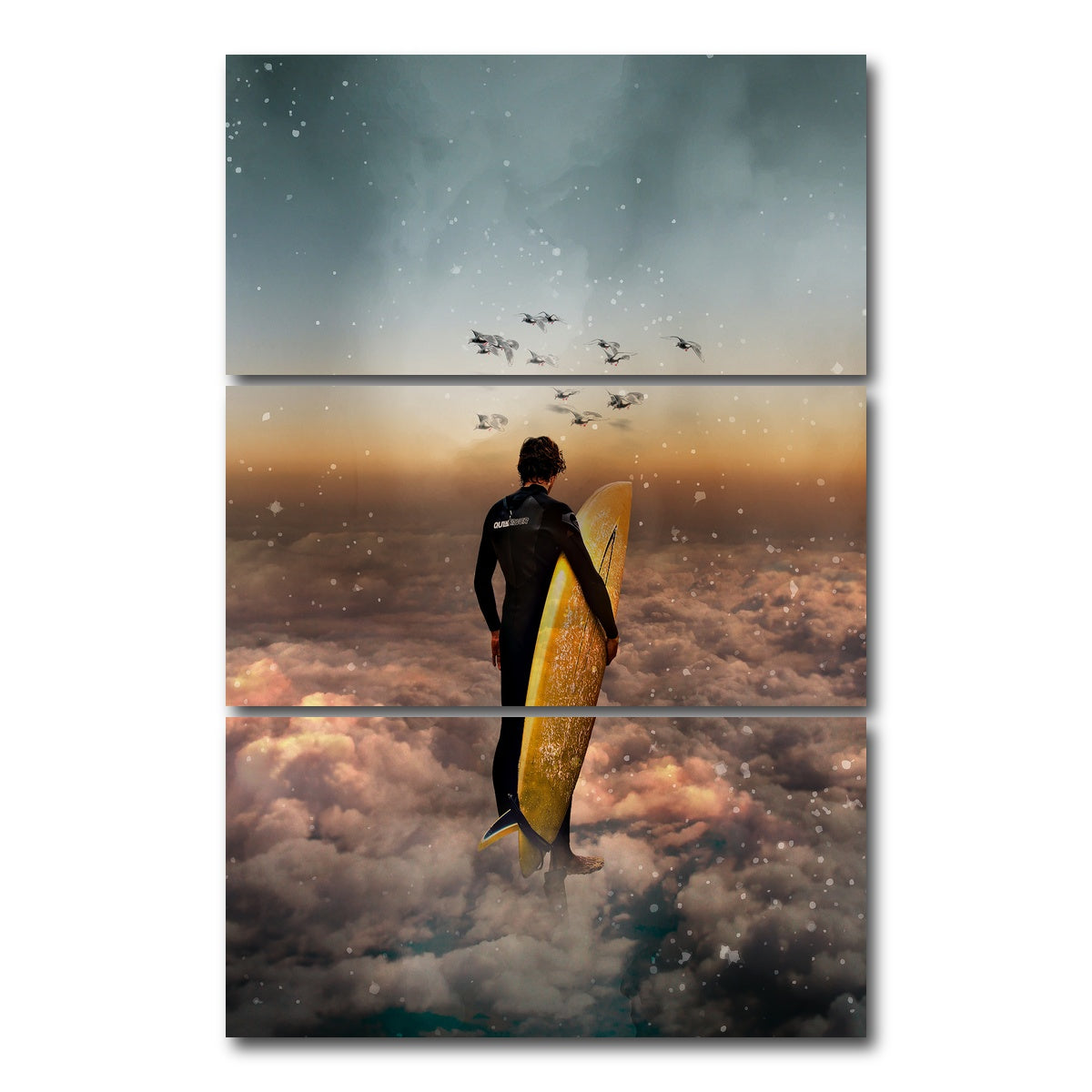 AUTO-MOCKUP WHITE | Cloud surf canvas art | 3 Piece | Gallery Wrap Canvas | group=12x24_stacked