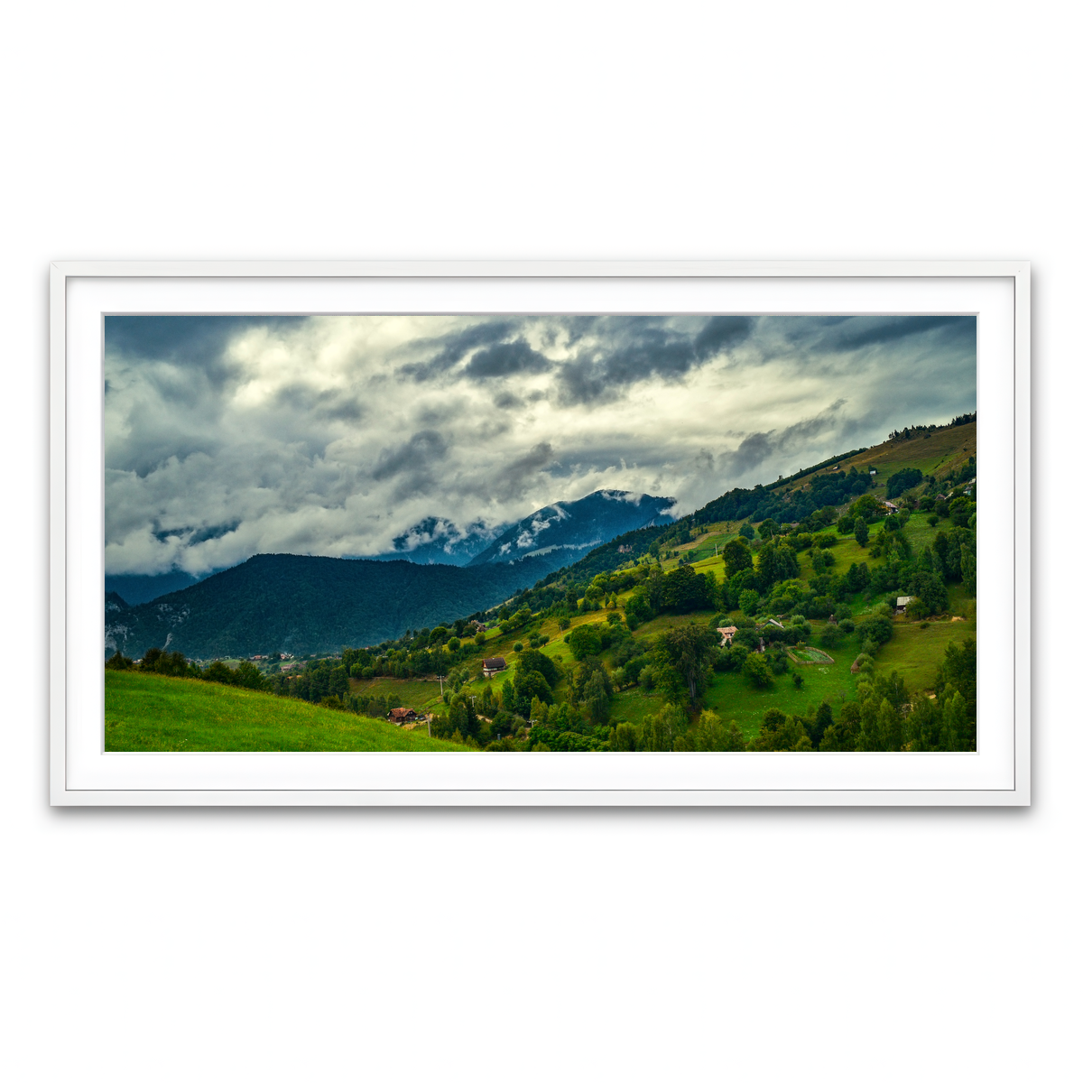 Framed Print 2x1 White