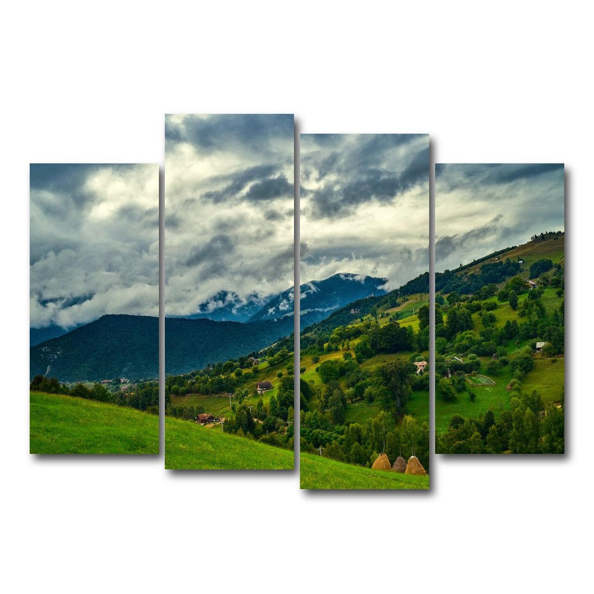 AUTO-MOCKUP WHITE | Cloudy Hillside in Magura Romania | 4 Piece | Gallery Wrap Canvas | group=4_normal