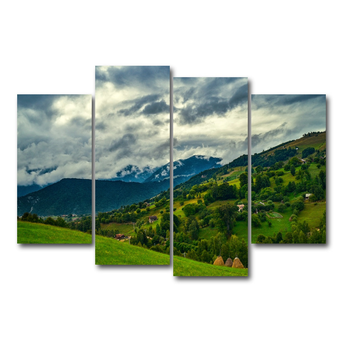 AUTO-MOCKUP WHITE | Cloudy Hillside in Magura Romania | 4 Piece | Gallery Wrap Canvas | group=4_short