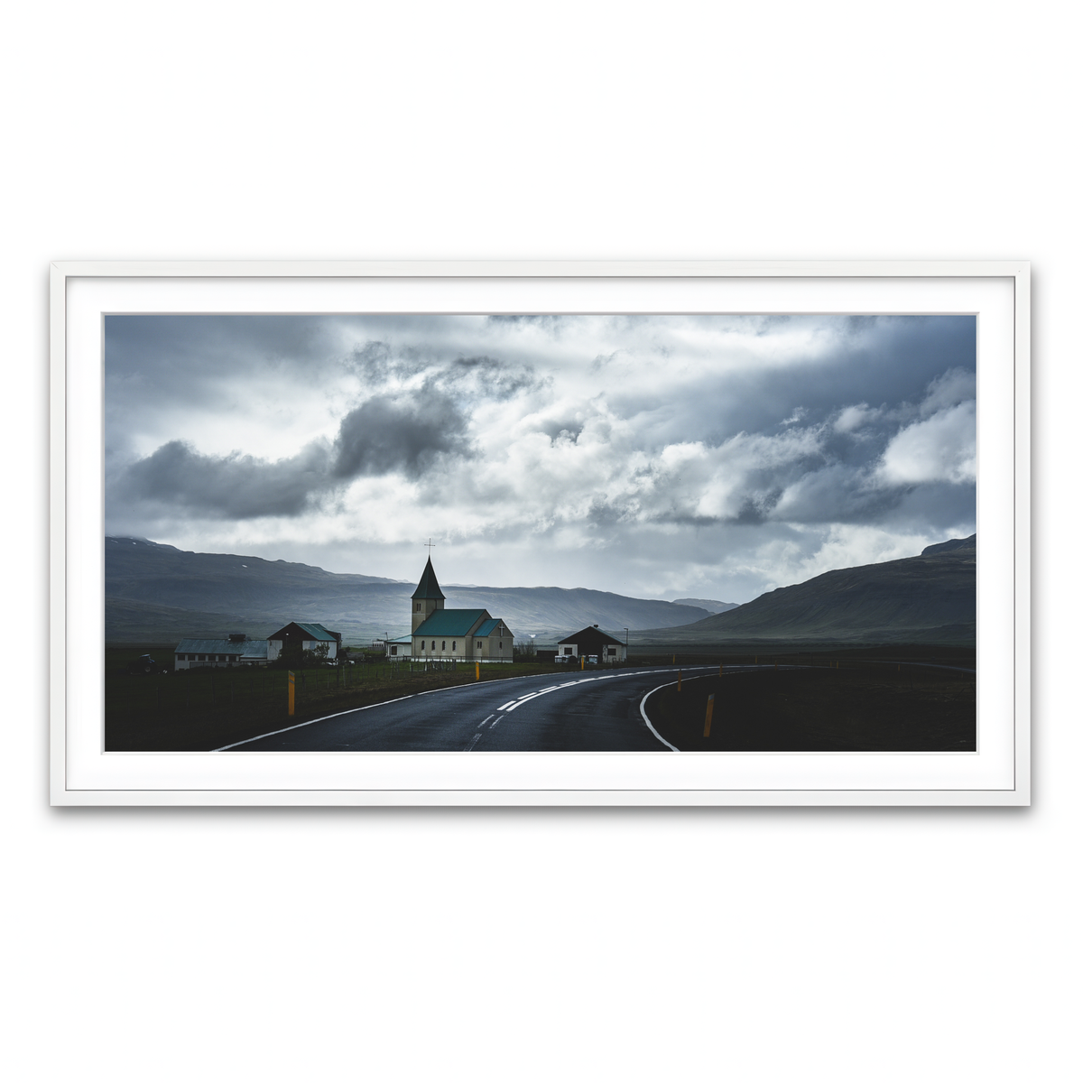 Framed Print 2x1 White