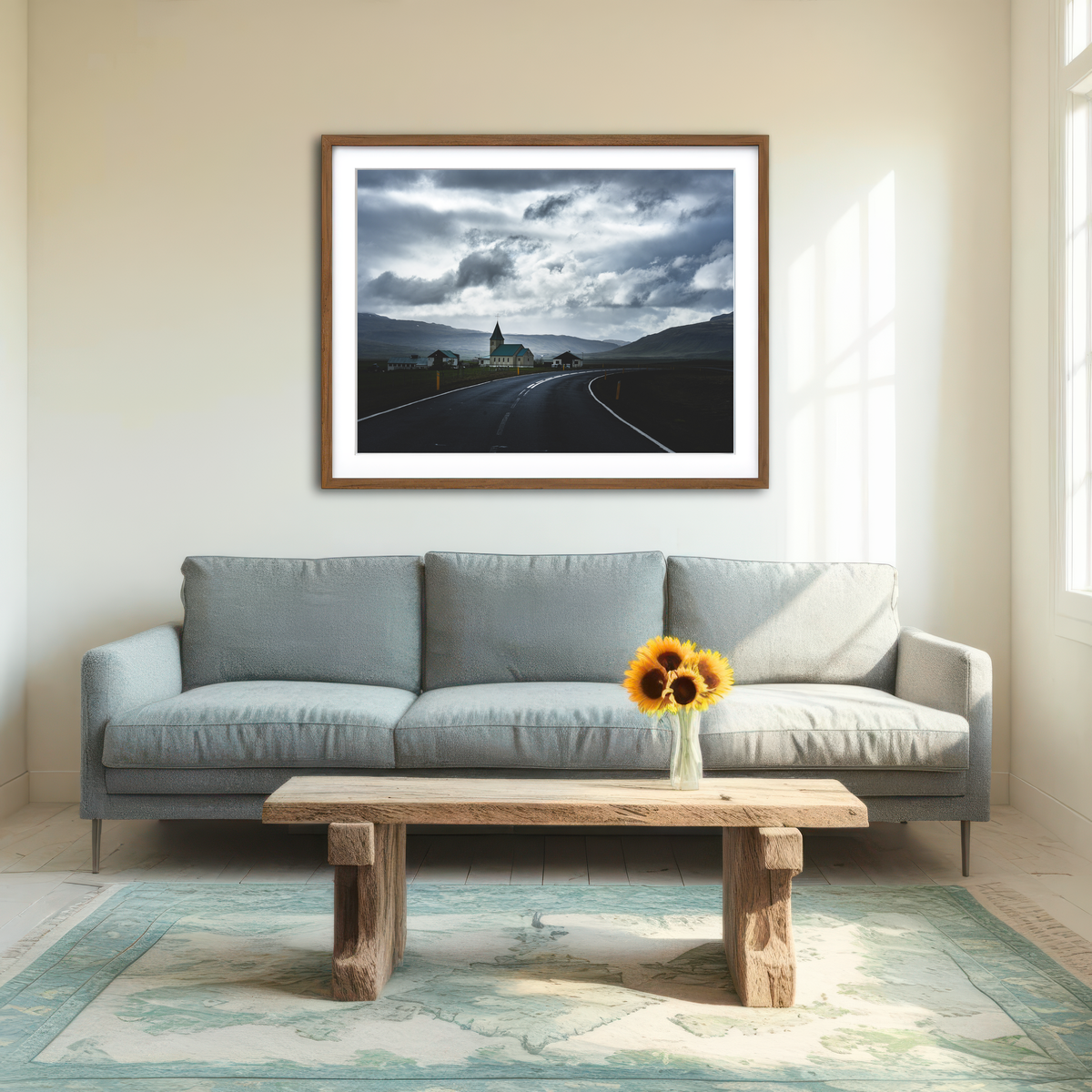 AUTO-MOCKUP ROOM | Cloudy Road Wall Art