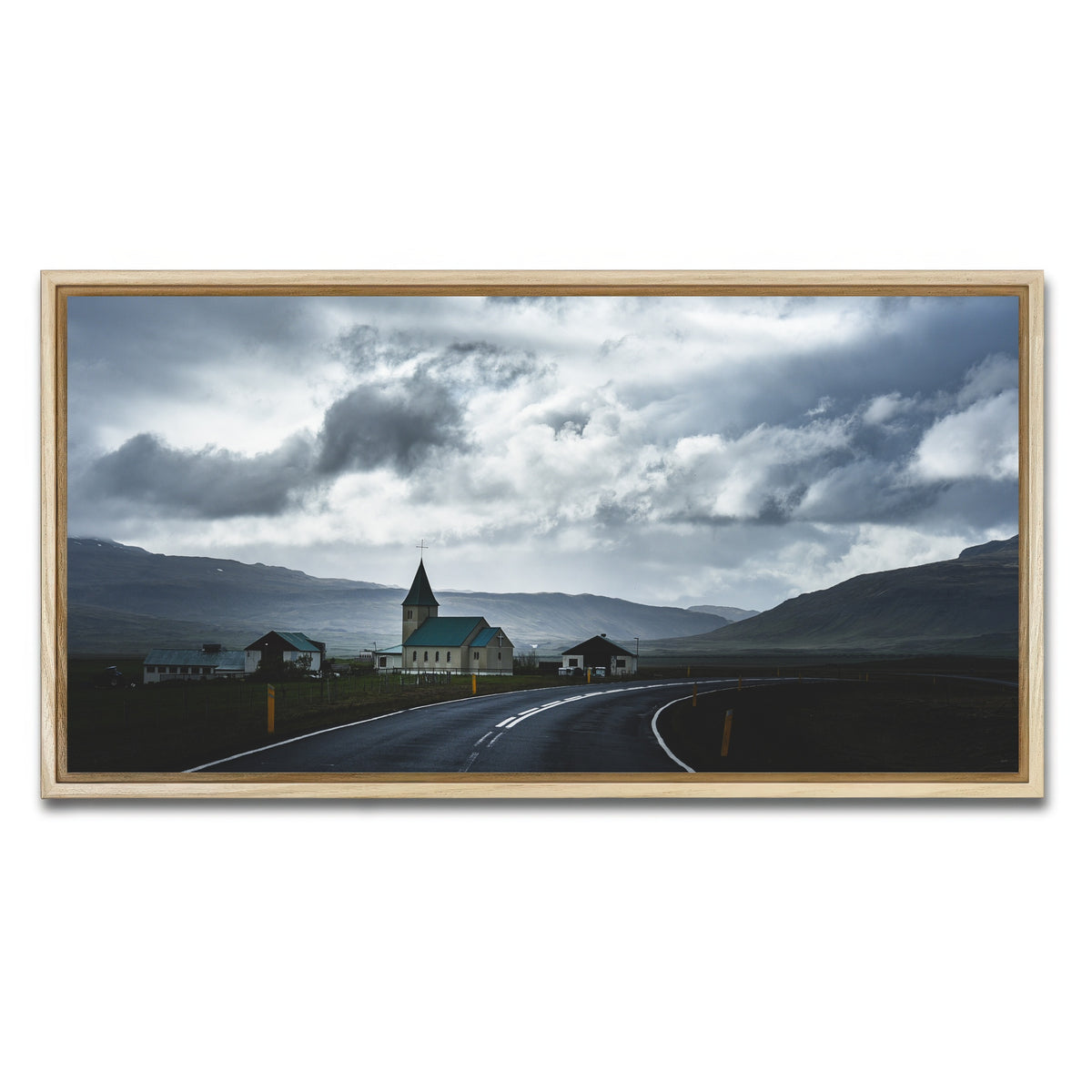 AUTO-MOCKUP WHITE | Cloudy Road | 1 Piece | Natural Framed Canvas | group=2x1