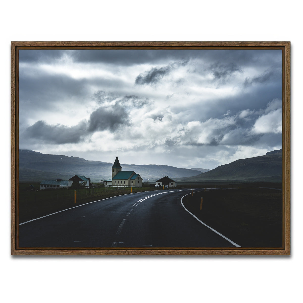 AUTO-MOCKUP WHITE | Cloudy Road | 1 Piece | Walnut Framed Canvas | group=4x3