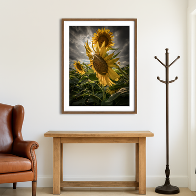 AUTO-MOCKUP ROOM | Cloudy Sunflowers Wall Art