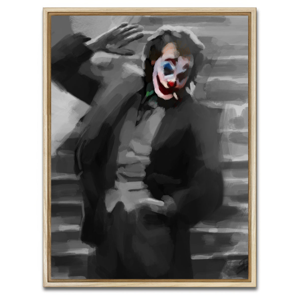 AUTO-MOCKUP WHITE | Clown Face | 1 Piece | Natural Framed Canvas | group=3x4