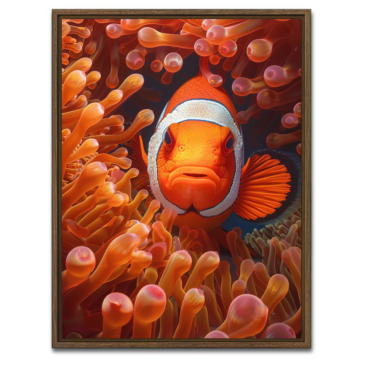 AUTO-MOCKUP WHITE | Clown Fish | 1 Piece | Walnut Framed Canvas | group=3x4