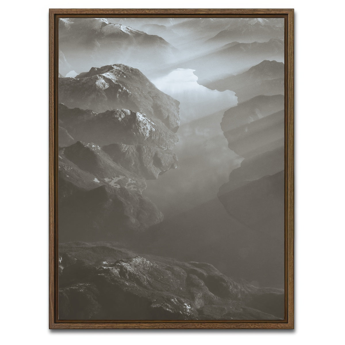 AUTO-MOCKUP WHITE | Coast Mountains Canada 2 | 1 Piece | Walnut Framed Canvas | group=3x4