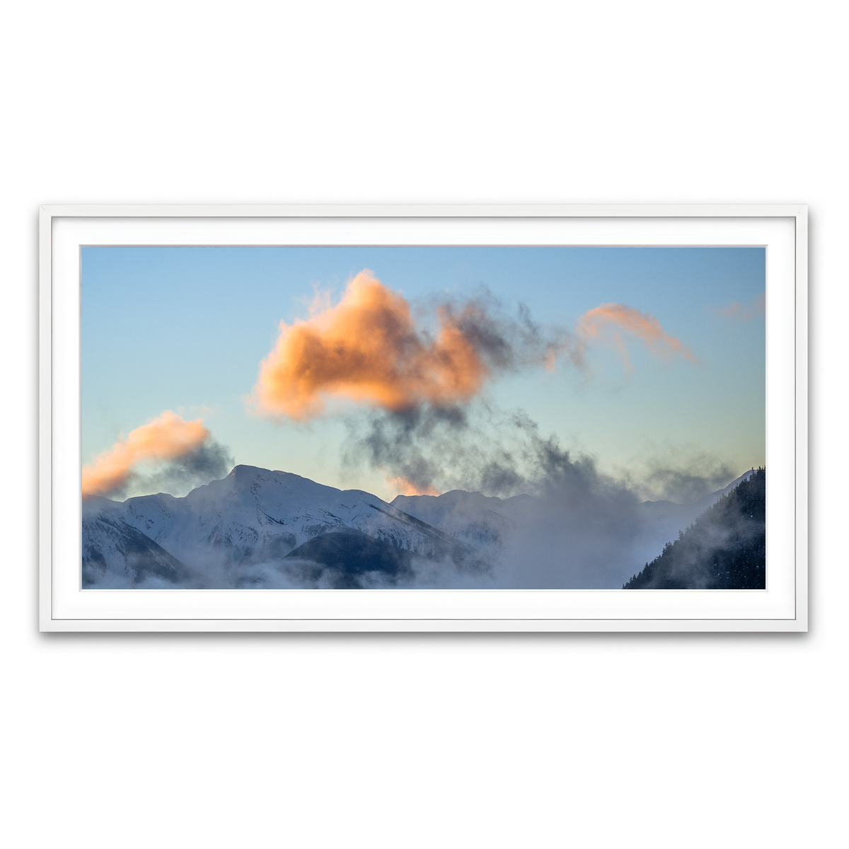 Framed Print 2x1 White