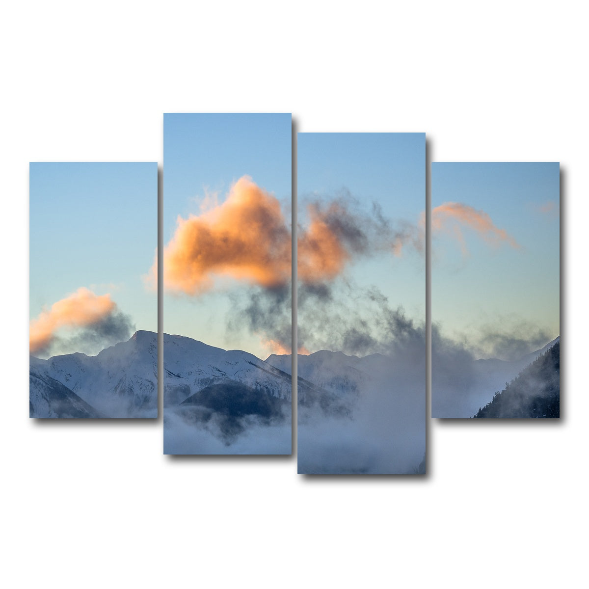 AUTO-MOCKUP WHITE | Coast Mountains Northern BC | 4 Piece | Gallery Wrap Canvas | group=4_short