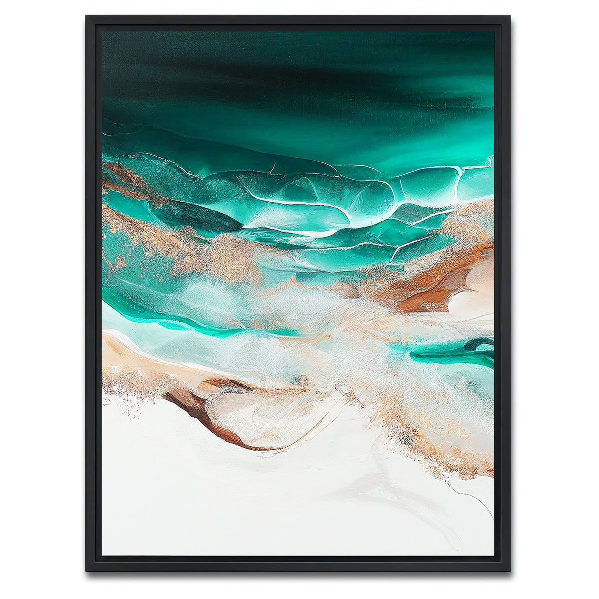 AUTO-MOCKUP WHITE | Coastal Abstract Series 10 | 1 Piece | Black Framed Canvas | group=3x4