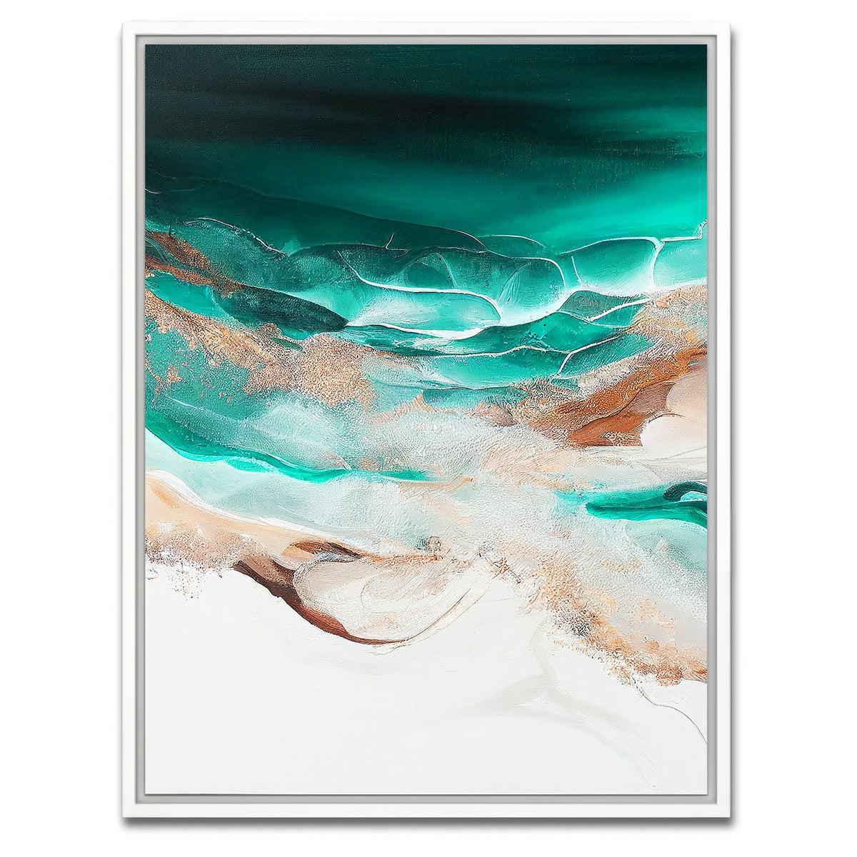 AUTO-MOCKUP WHITE | Coastal Abstract Series 10 | 1 Piece | White Framed Canvas | group=3x4