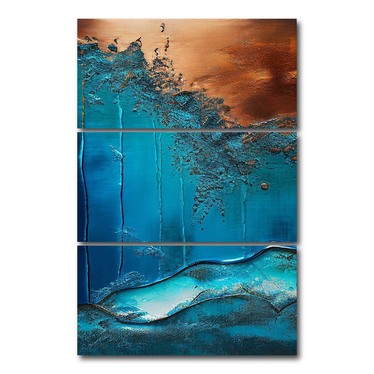 AUTO-MOCKUP WHITE | Coastal Abstract Series 1 | 3 Piece | Gallery Wrap Canvas | group=12x24_stacked