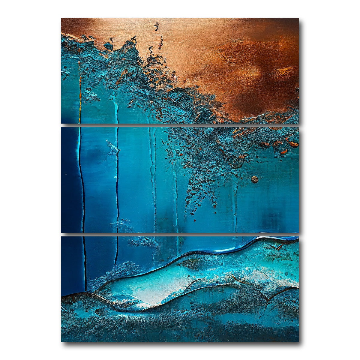 AUTO-MOCKUP WHITE | Coastal Abstract Series 1 | 3 Piece | Gallery Wrap Canvas | group=8x18_stacked