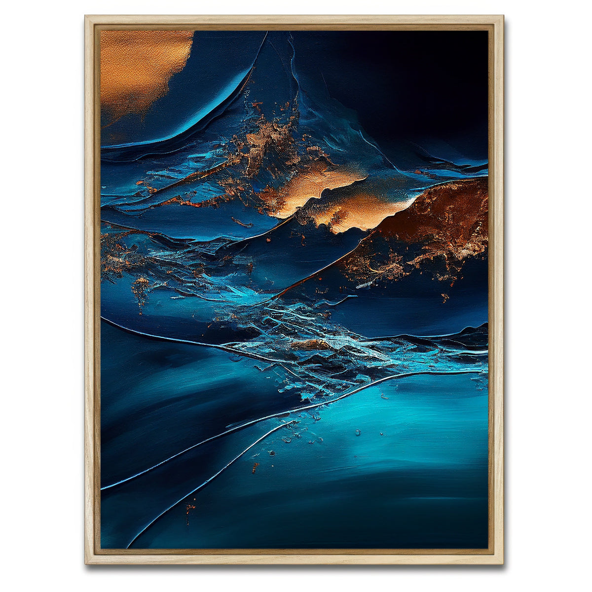 AUTO-MOCKUP WHITE | Coastal Abstract Series 2 | 1 Piece | Natural Framed Canvas | group=3x4