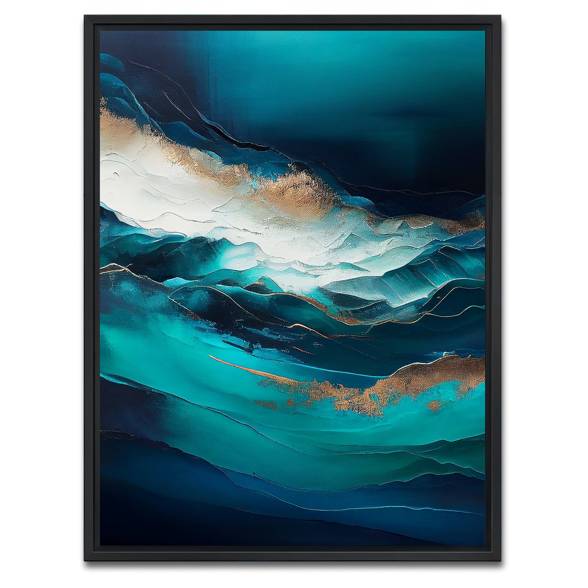 AUTO-MOCKUP WHITE | Coastal Abstract Series 3 | 1 Piece | Black Framed Canvas | group=3x4