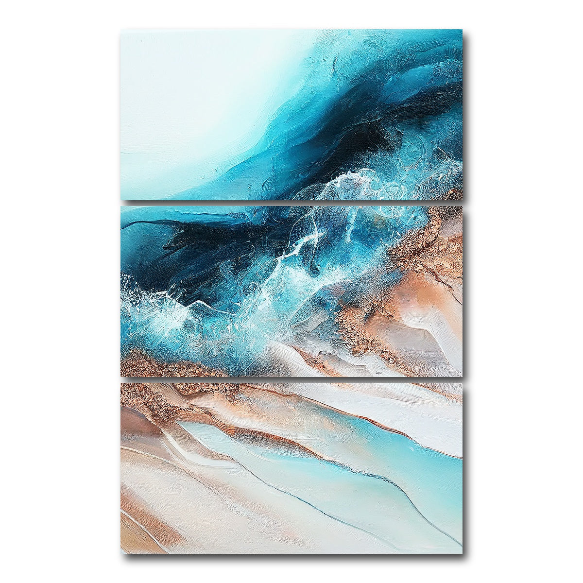 AUTO-MOCKUP WHITE | Coastal Abstract Series 4 | 3 Piece | Gallery Wrap Canvas | group=12x24_stacked