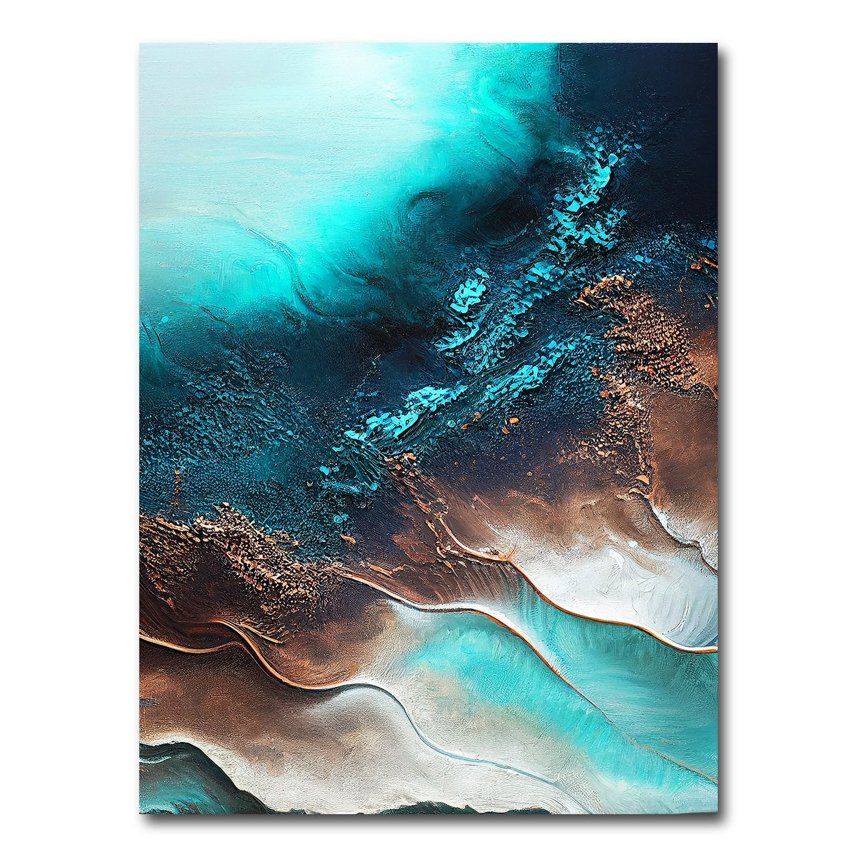AUTO-MOCKUP WHITE | Coastal Abstract Series 5 | 1 Piece | Gallery Wrap Canvas | group=3x4