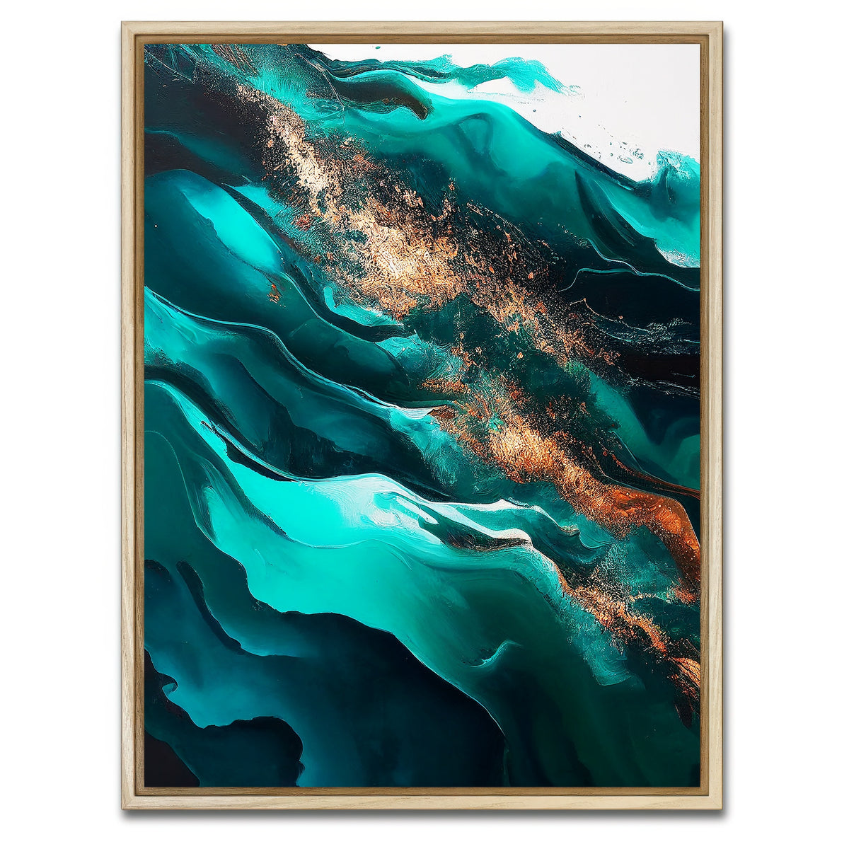 AUTO-MOCKUP WHITE | Coastal Abstract Series 6 | 1 Piece | Natural Framed Canvas | group=3x4