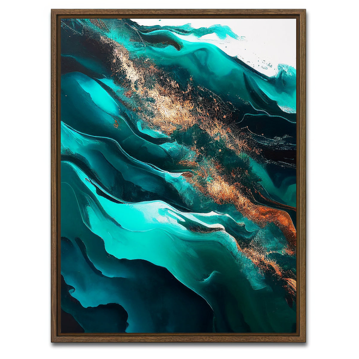 AUTO-MOCKUP WHITE | Coastal Abstract Series 6 | 1 Piece | Walnut Framed Canvas | group=3x4