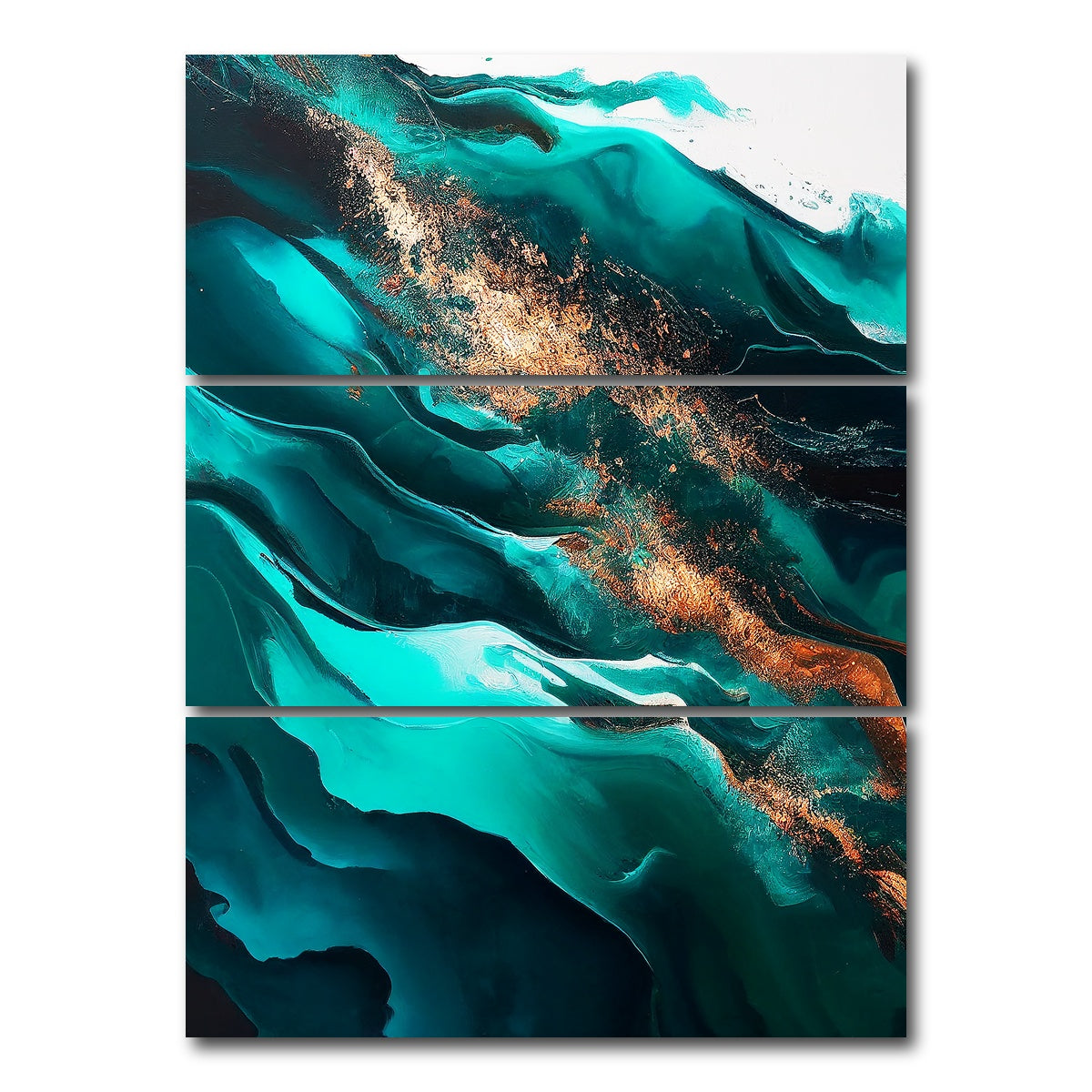 AUTO-MOCKUP WHITE | Coastal Abstract Series 6 | 3 Piece | Gallery Wrap Canvas | group=8x18_stacked