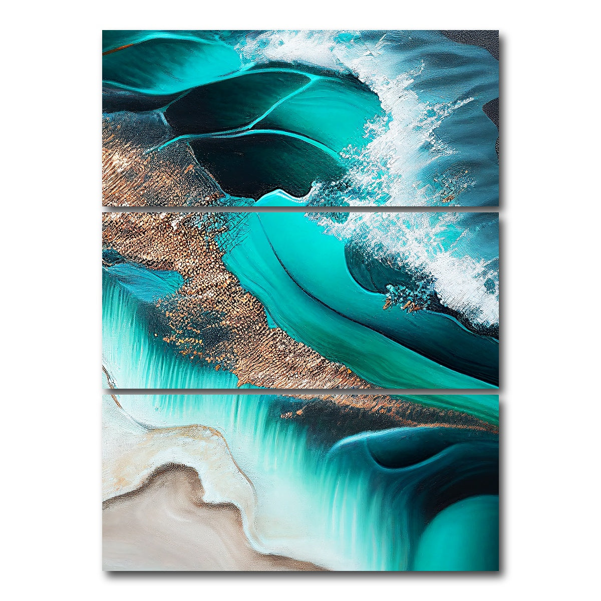 AUTO-MOCKUP WHITE | Coastal Abstract Series 7 | 3 Piece | Gallery Wrap Canvas | group=8x18_stacked