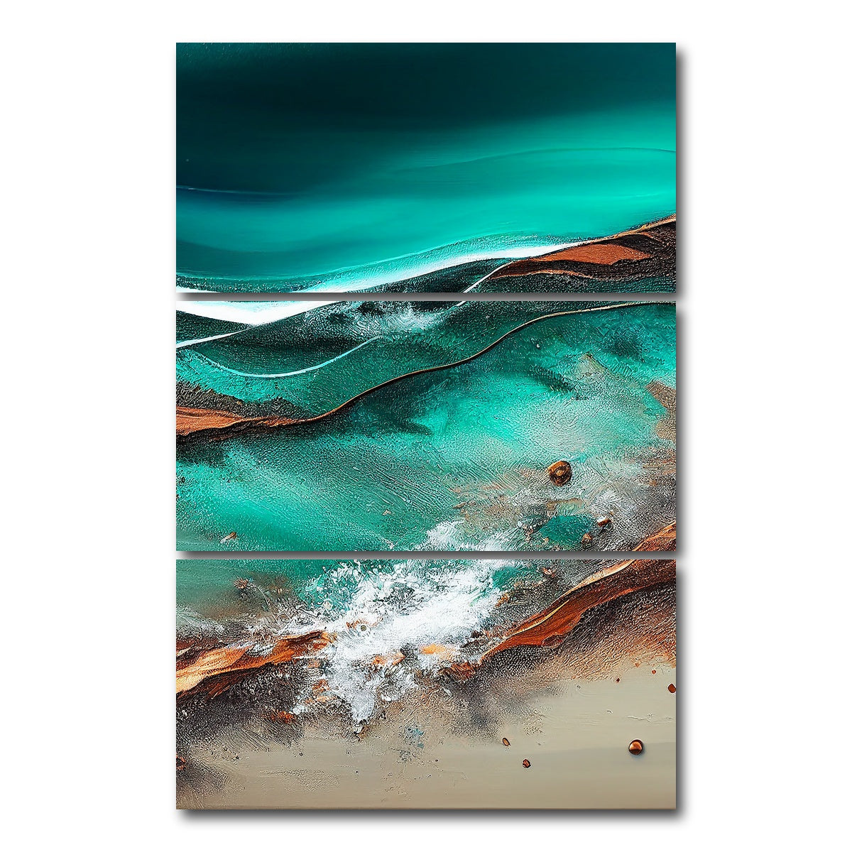 AUTO-MOCKUP WHITE | Coastal Abstract Series 8 | 3 Piece | Gallery Wrap Canvas | group=12x24_stacked