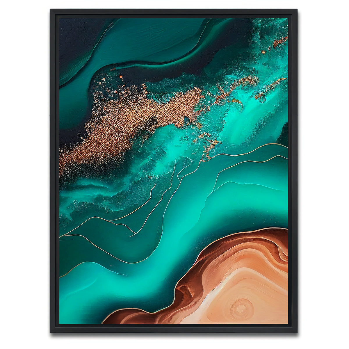 AUTO-MOCKUP WHITE | Coastal Abstract Series 9 | 1 Piece | Black Framed Canvas | group=3x4