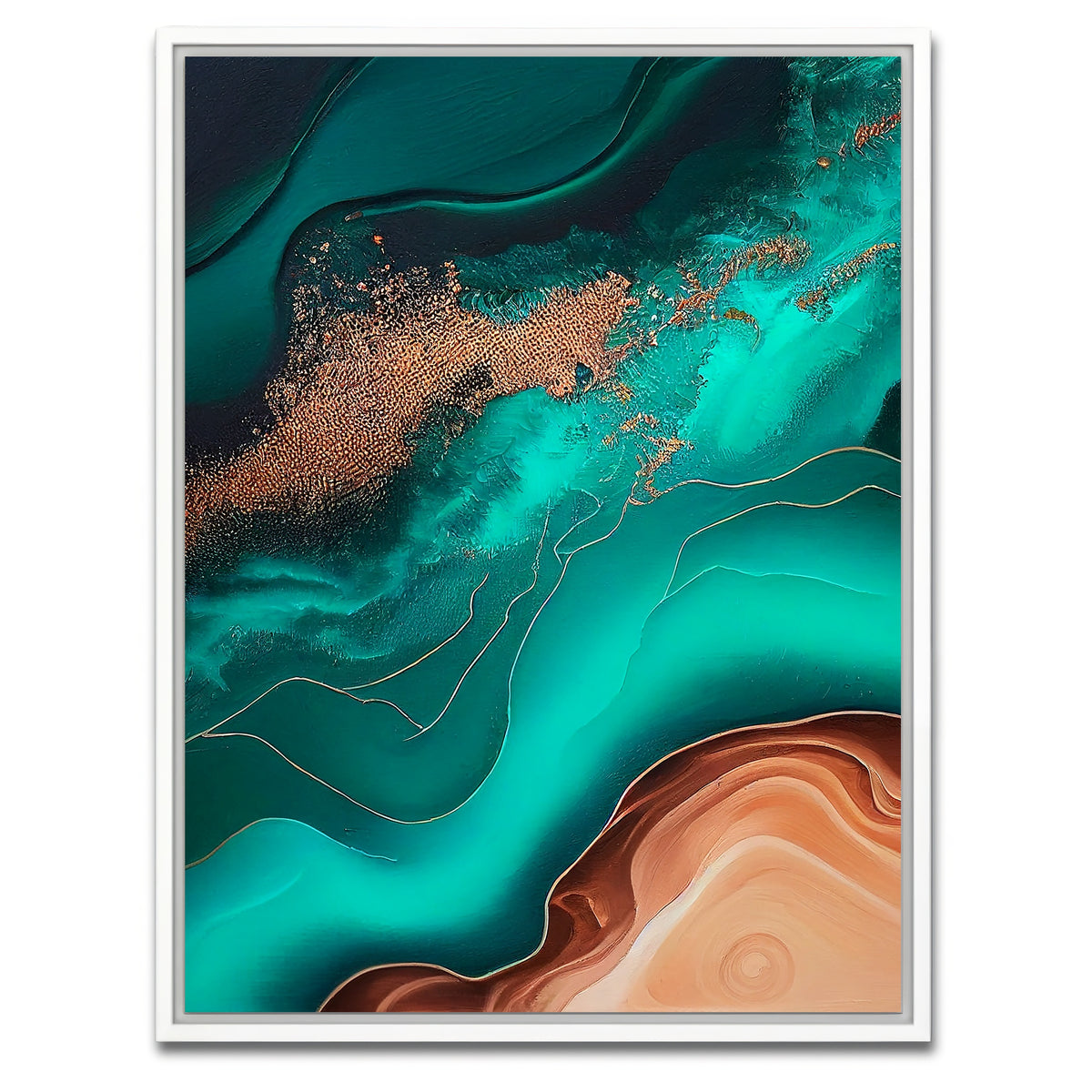 AUTO-MOCKUP WHITE | Coastal Abstract Series 9 | 1 Piece | White Framed Canvas | group=3x4