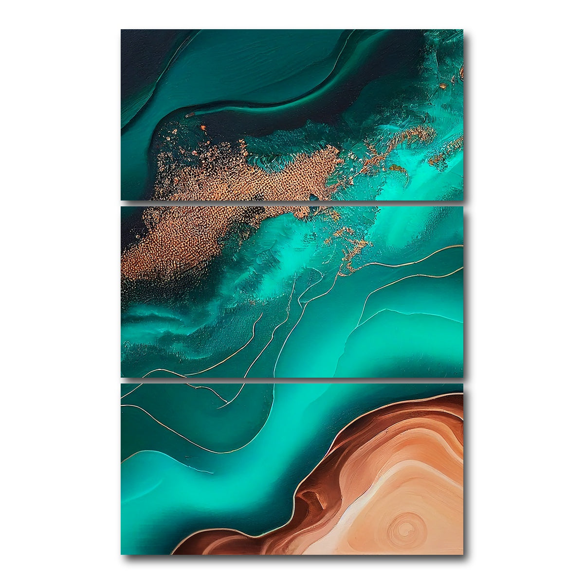 AUTO-MOCKUP WHITE | Coastal Abstract Series 9 | 3 Piece | Gallery Wrap Canvas | group=12x24_stacked