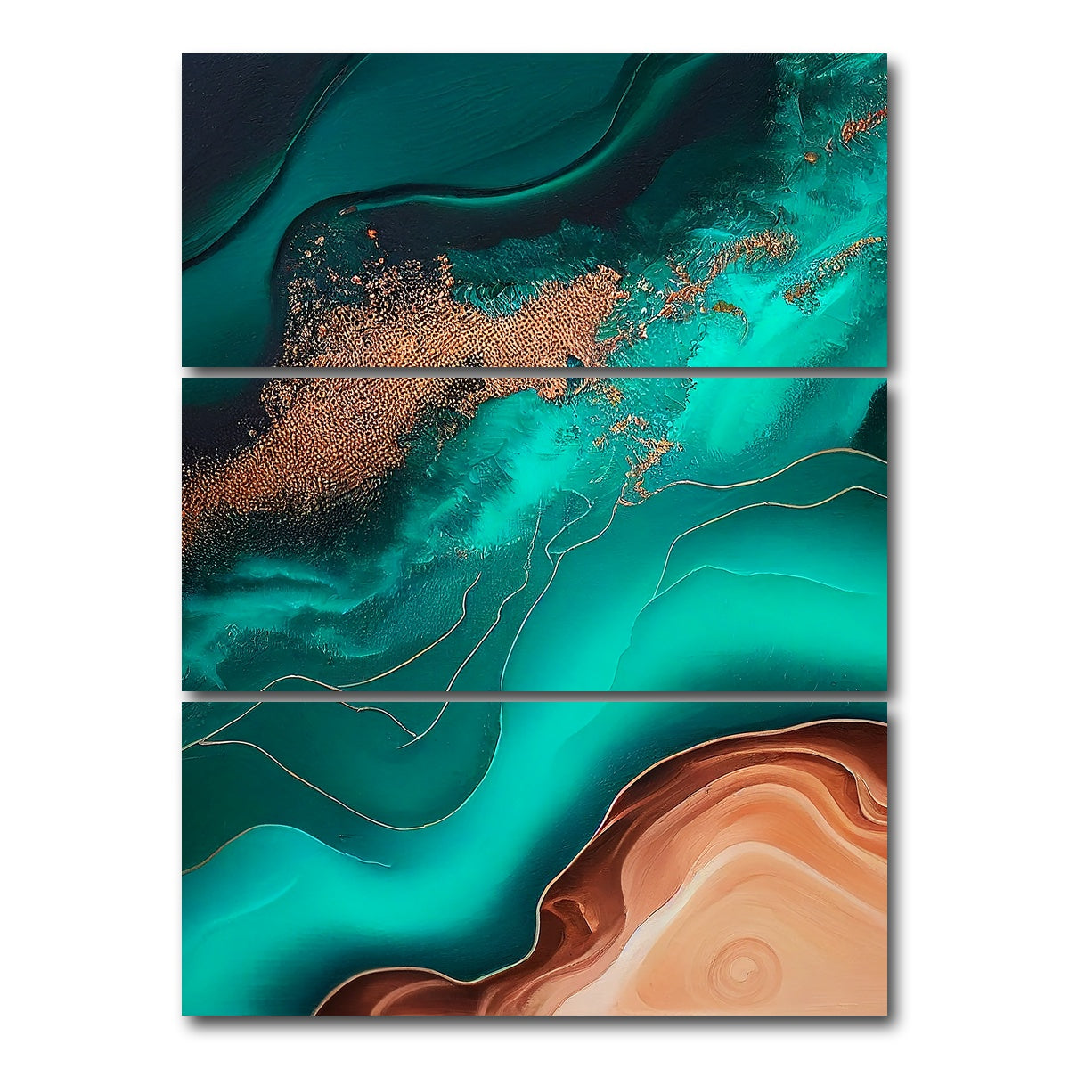 AUTO-MOCKUP WHITE | Coastal Abstract Series 9 | 3 Piece | Gallery Wrap Canvas | group=8x18_stacked