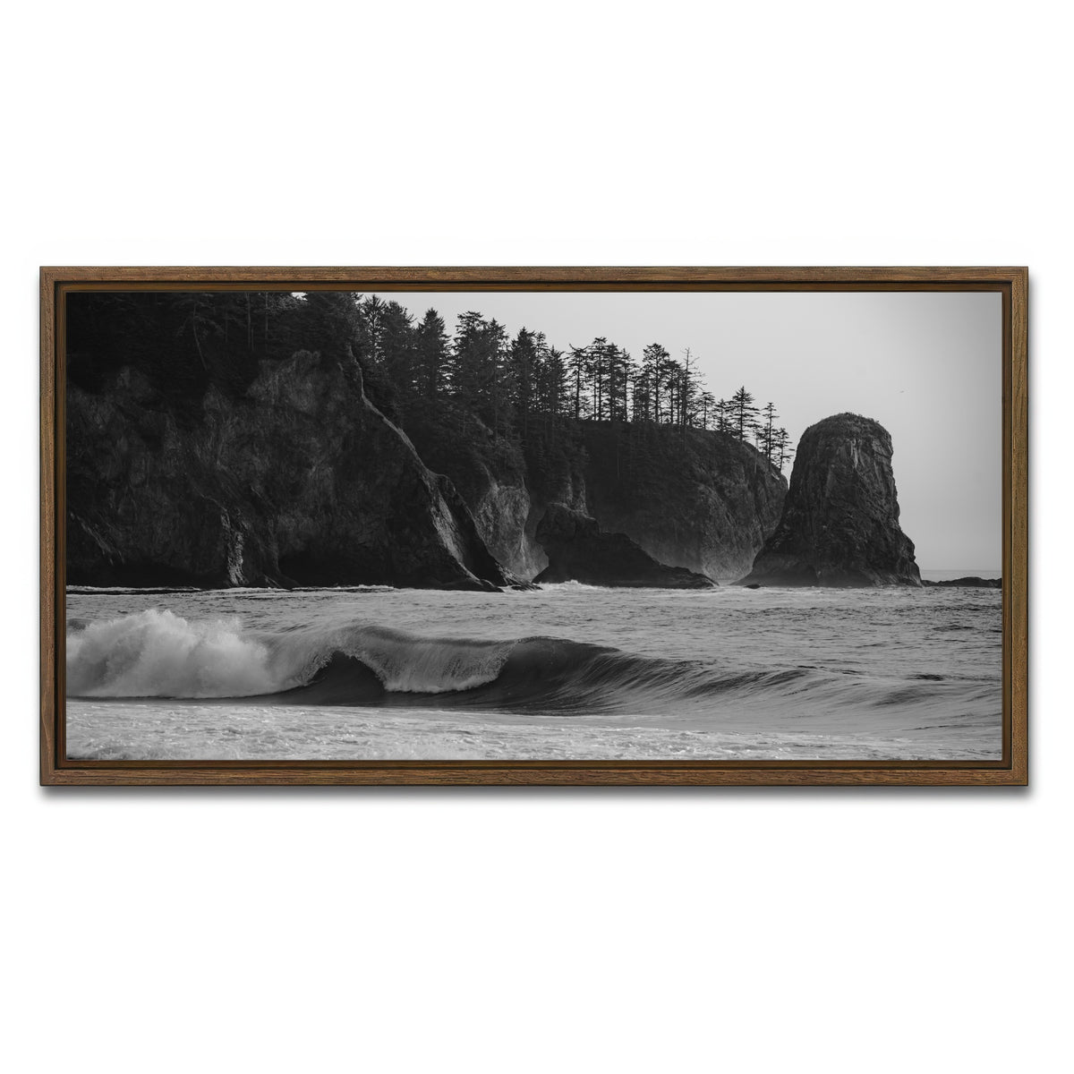 AUTO-MOCKUP WHITE | Coastal Moment | 1 Piece | Walnut Framed Canvas | group=2x1