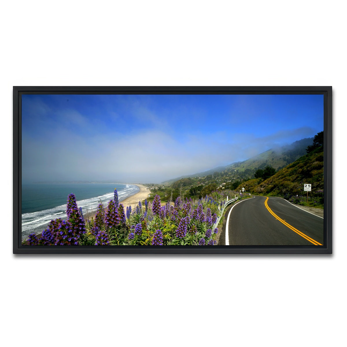 AUTO-MOCKUP WHITE | Coastal highway | 1 Piece | Black Framed Canvas | group=2x1