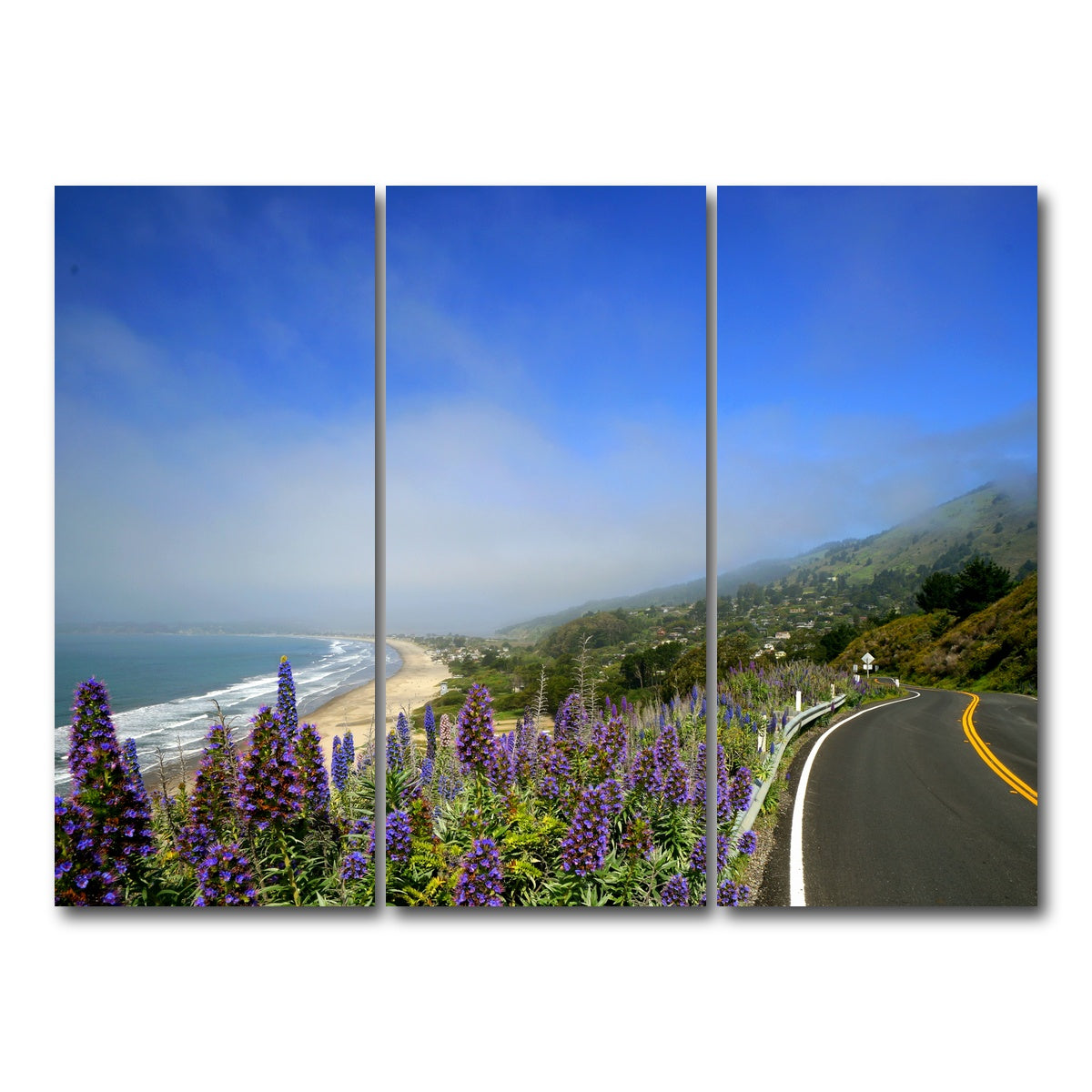 AUTO-MOCKUP WHITE | Coastal highway | 3 Piece | Gallery Wrap Canvas | group=8x18