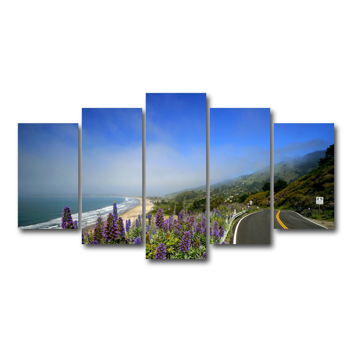 AUTO-MOCKUP WHITE | Coastal highway | 5 Piece | Gallery Wrap Canvas | group=5_normal