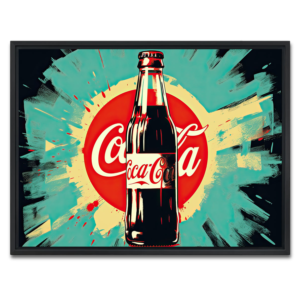 AUTO-MOCKUP WHITE | Coca Cola Bottle | 1 Piece | Black Framed Canvas | group=4x3