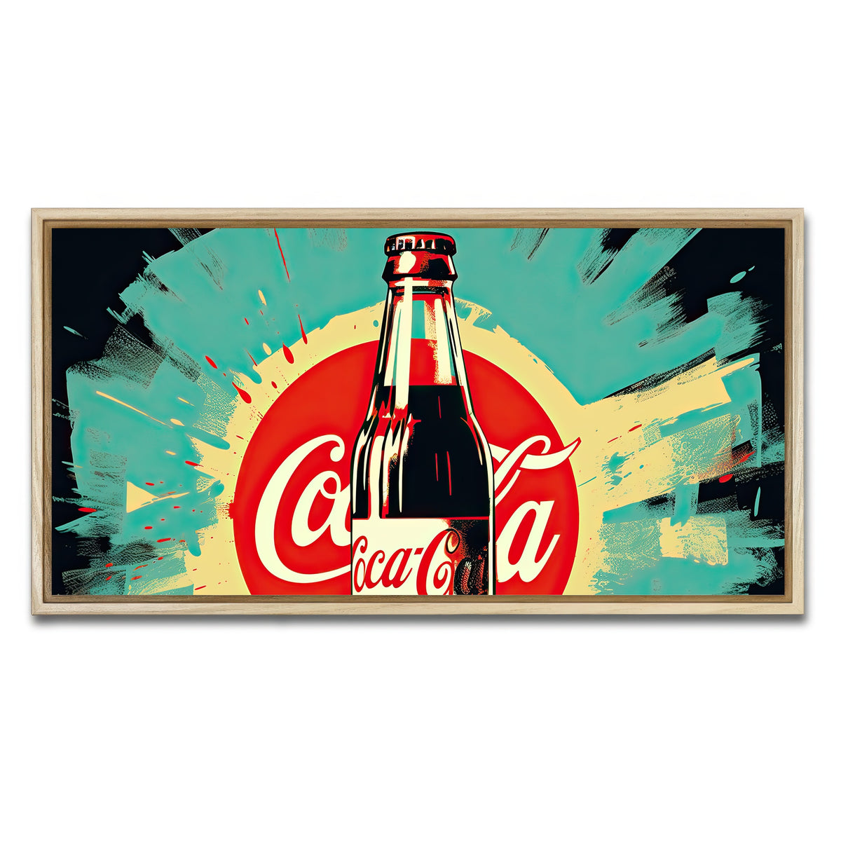 AUTO-MOCKUP WHITE | Coca Cola Bottle | 1 Piece | Natural Framed Canvas | group=2x1