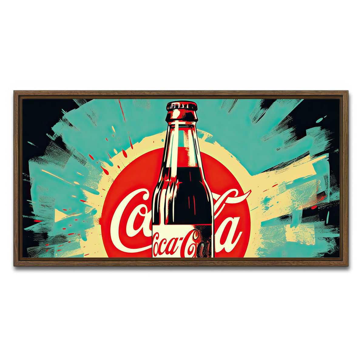 AUTO-MOCKUP WHITE | Coca Cola Bottle | 1 Piece | Walnut Framed Canvas | group=2x1