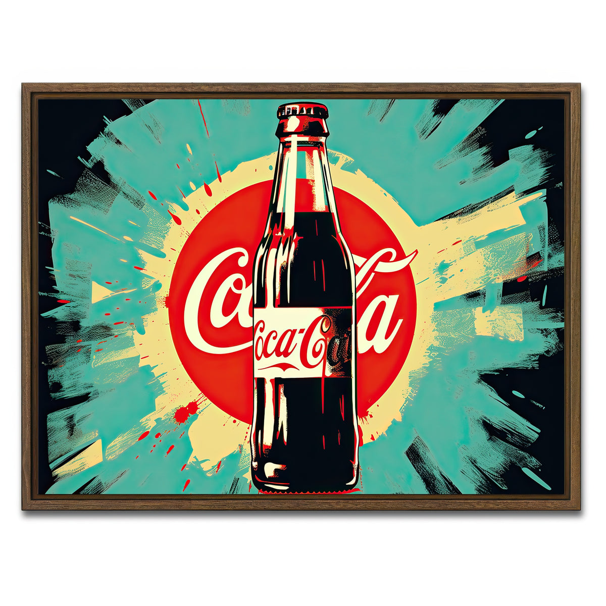 AUTO-MOCKUP WHITE | Coca Cola Bottle | 1 Piece | Walnut Framed Canvas | group=4x3