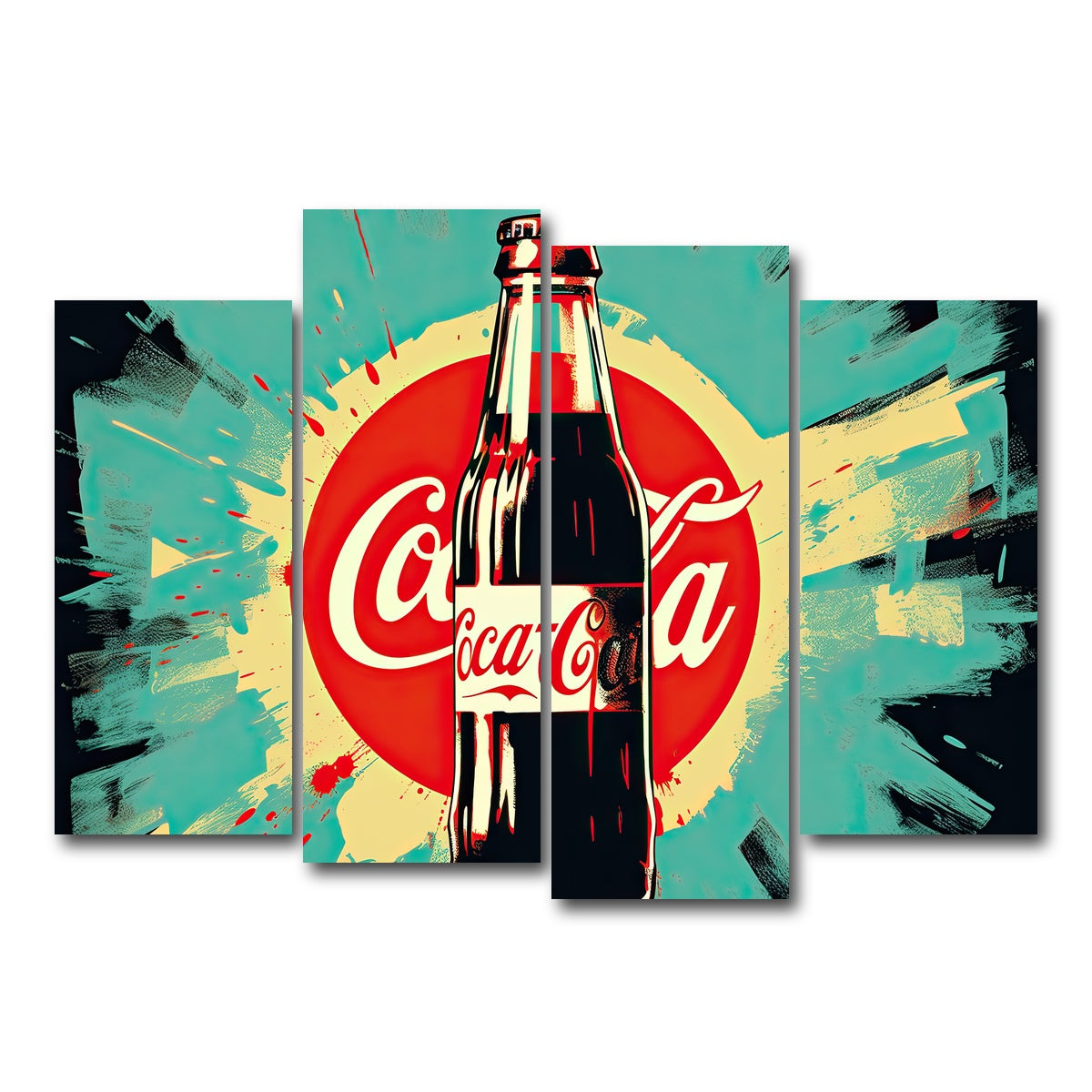 AUTO-MOCKUP WHITE | Coca Cola Bottle | 4 Piece | Gallery Wrap Canvas | group=4_normal