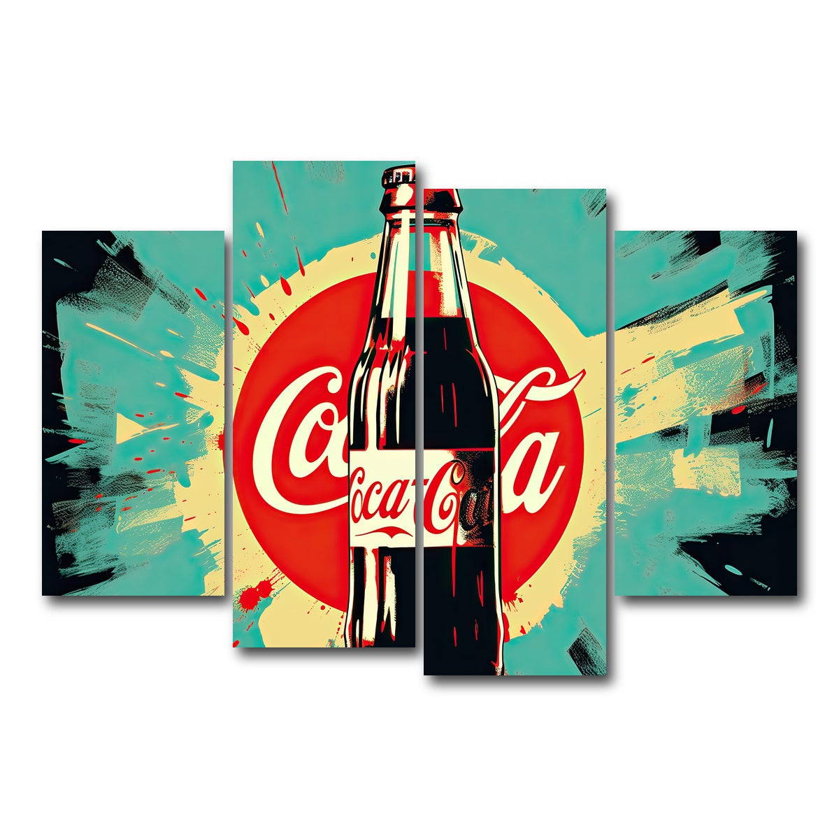 AUTO-MOCKUP WHITE | Coca Cola Bottle | 4 Piece | Gallery Wrap Canvas | group=4_short