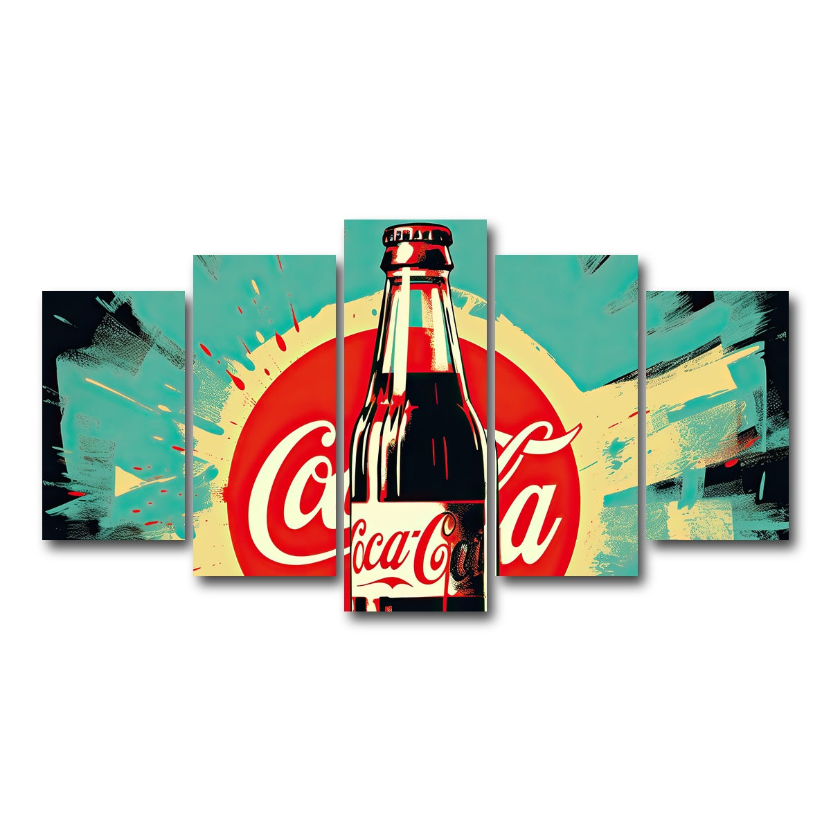 AUTO-MOCKUP WHITE | Coca Cola Bottle | 5 Piece | Gallery Wrap Canvas | group=5_normal