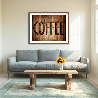 AUTO-MOCKUP ROOM | Coffee Sign Wall Art
