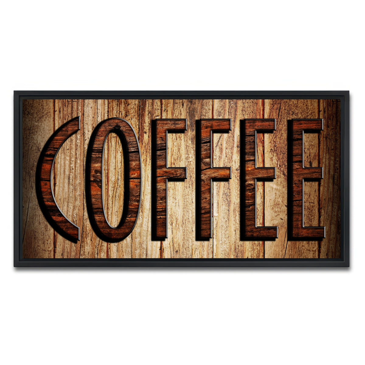 AUTO-MOCKUP WHITE | Coffee Sign | 1 Piece | Black Framed Canvas | group=2x1